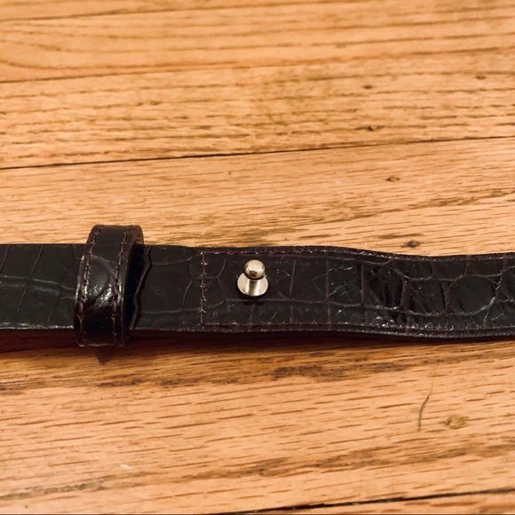 Leather black snakeskin texture belt M - Picture 4 of 8